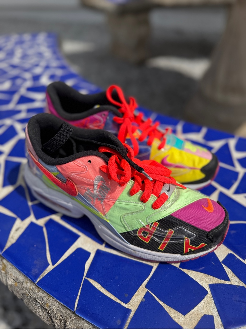 Nike Multicolor Athletic Sneakers with Red Laces